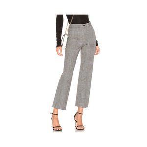 NWT Theory Women's Cardinal Plaid Straight Leg cropped Trouser Pants Size 4